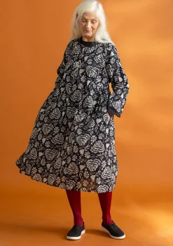 Store Gudrun Sjödén Kleid „Hedda“ aus Bio-Baumwollgewebe schwarz-gemustert