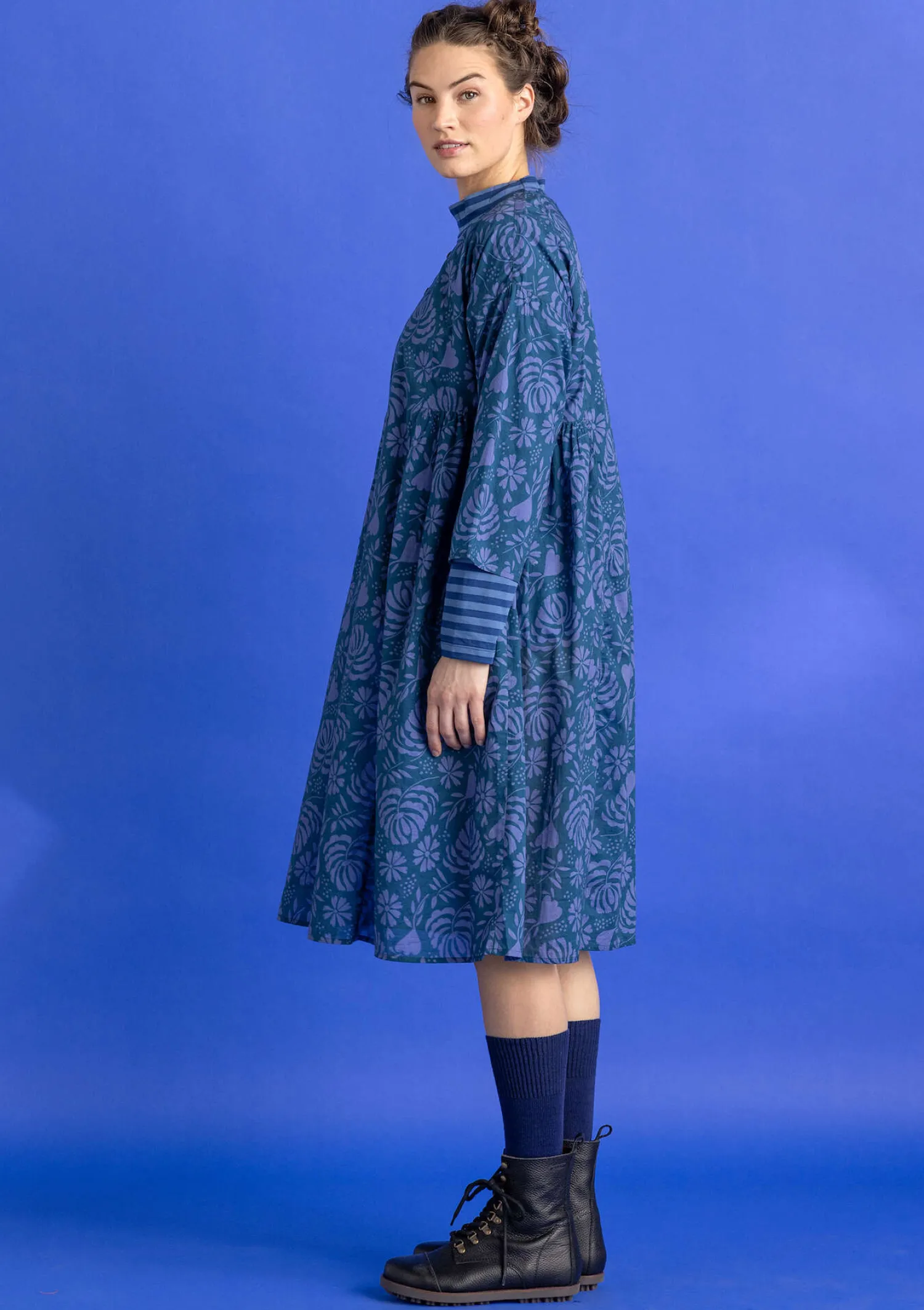 Best Sale Gudrun Sjödén Kleid „Hedda“ aus Bio-Baumwollgewebe senf-gemustert
