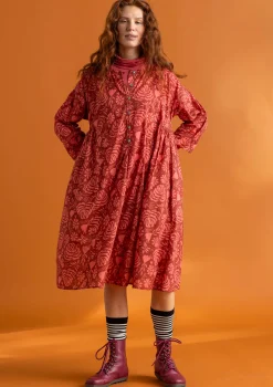 Fashion Gudrun Sjödén Kleid „Hedda“ aus Bio-Baumwollgewebe dunkelpetrol-gemustert