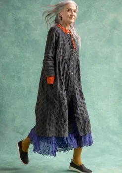 Shop Gudrun Sjödén Kleid „Helga“ aus Bio-Baumwollgewebe dunkelpetrol