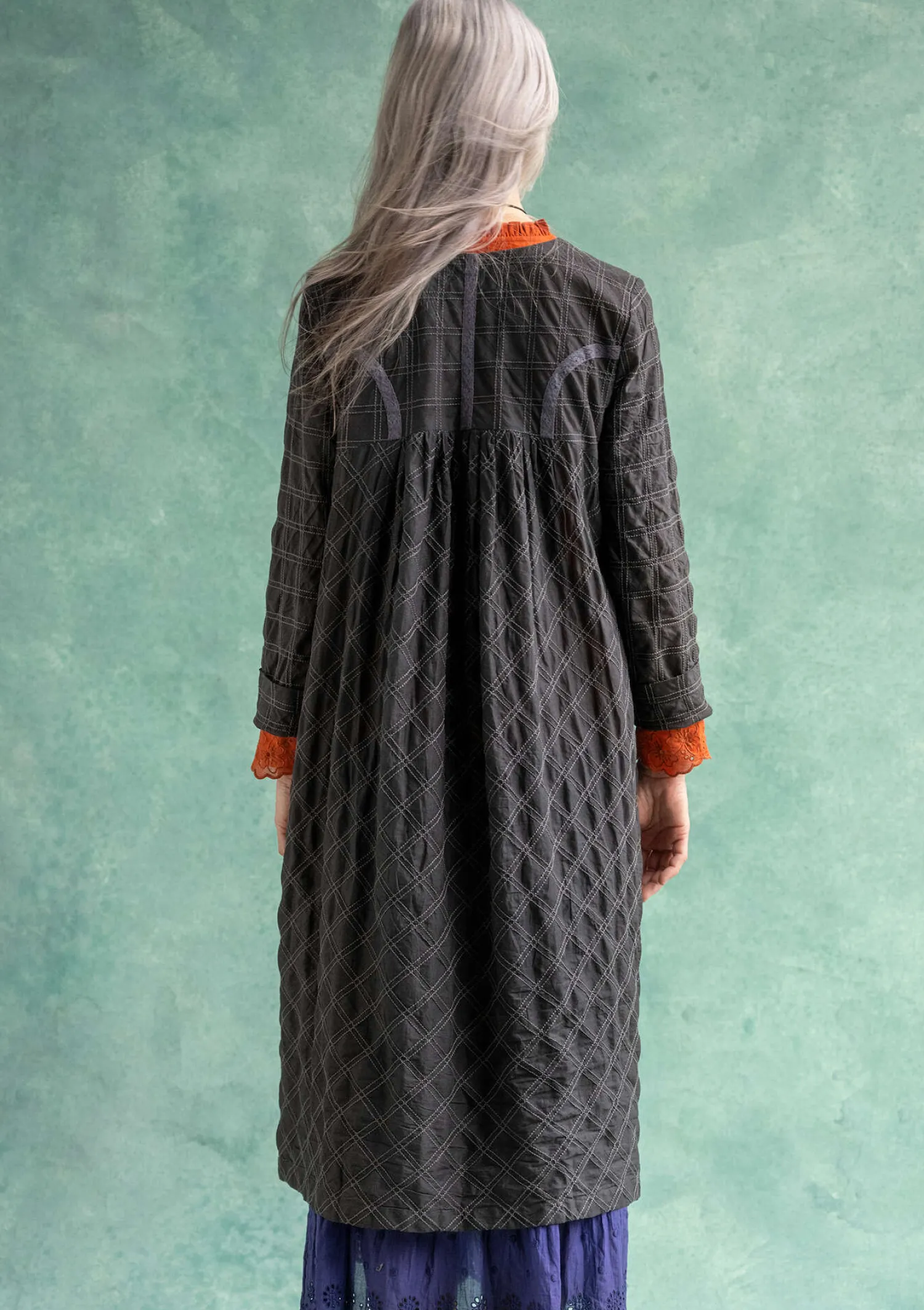 Best Sale Gudrun Sjödén Kleid „Helga“ aus Bio-Baumwollgewebe dunkelpetrol