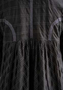 Best Gudrun Sjödén Kleid „Helga“ aus Bio-Baumwollgewebe dunkelaschgrau
