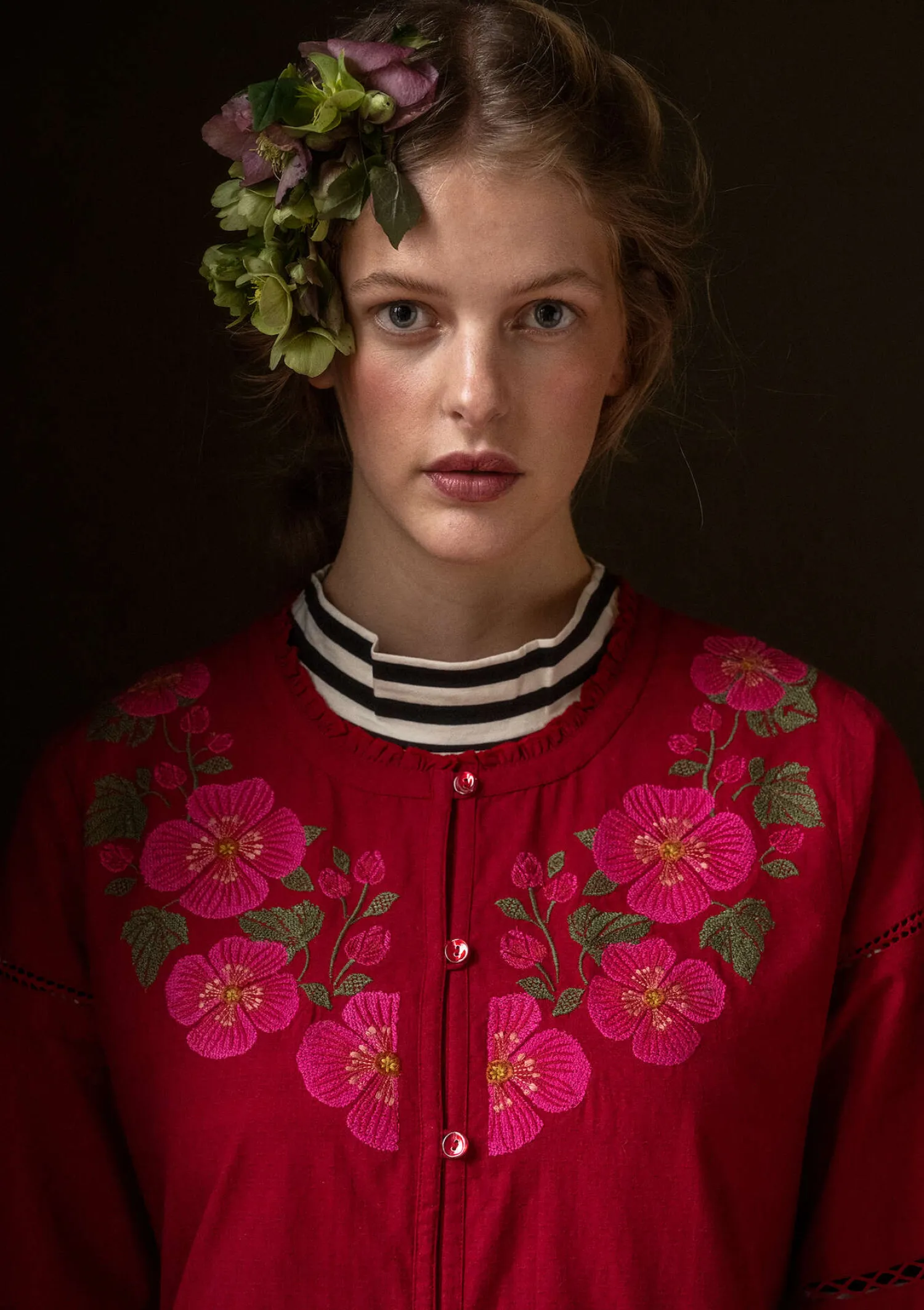 Outlet Gudrun Sjödén Kleid „Åland“ aus Bio-Baumwollgewebe pinie