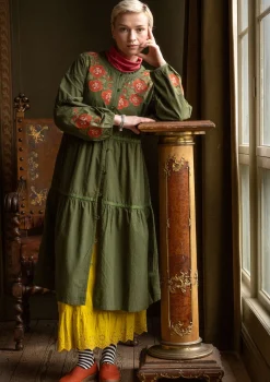 Best Sale Gudrun Sjödén Kleid „Åland“ aus Bio-Baumwollgewebe pinie