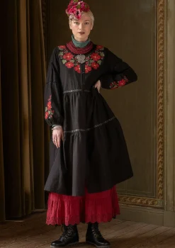 Best Sale Gudrun Sjödén Kleid „Åland“ aus Bio-Baumwollgewebe pinie