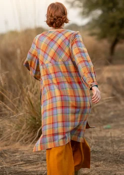 Outlet Gudrun Sjödén Kleid „Skagen“ aus Bio-Baumwollgewebe gebranntesiena