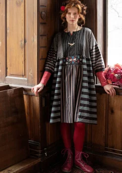 Clearance Gudrun Sjödén Kleid „Sofia“ aus Bio-Baumwollgewebe bläuling