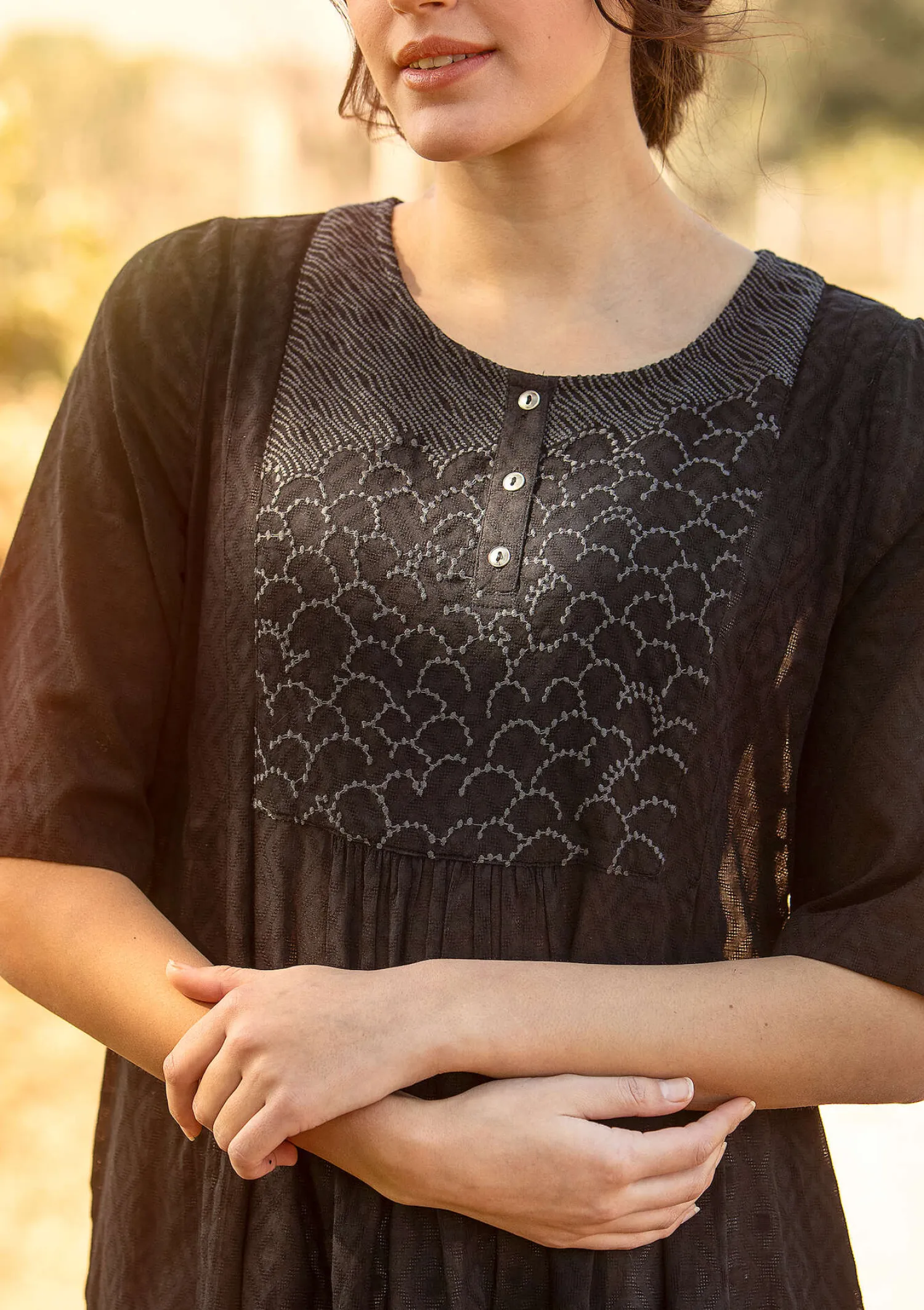 Best Sale Gudrun Sjödén Kleid „Strandfynd“ aus Bio-Baumwollgewebe rost