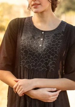 Cheap Gudrun Sjödén Kleid „Strandfynd“ aus Bio-Baumwollgewebe rost
