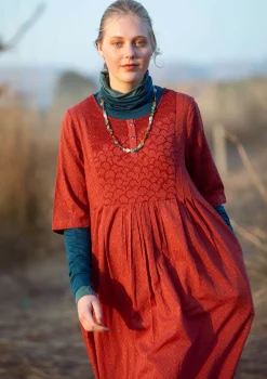 Hot Gudrun Sjödén Kleid „Strandfynd“ aus Bio-Baumwollgewebe rost