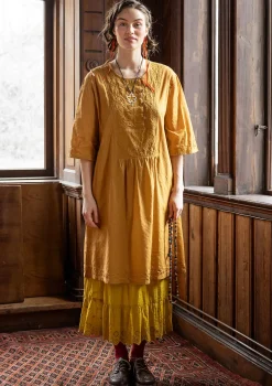 Best Sale Gudrun Sjödén Kleid „Wanja“ aus Bio-Baumwollgewebe ocker
