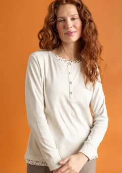 Cheap Gudrun Sjödén Knopfleistenshirt aus Bio-Baumwollripp opalgrün