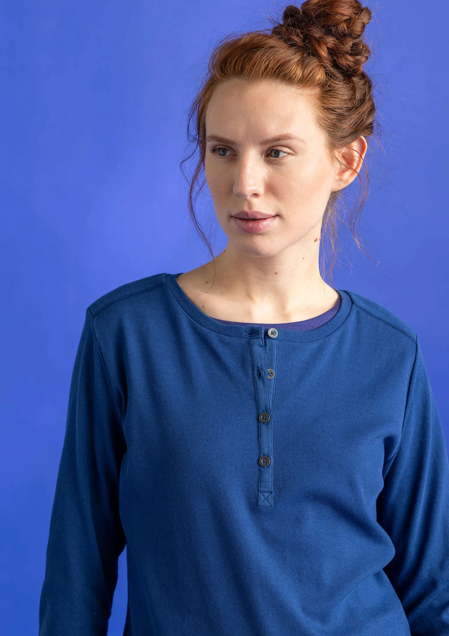 Cheap Gudrun Sjödén Knopfleistenshirt aus Bio-Baumwollripp opalgrün