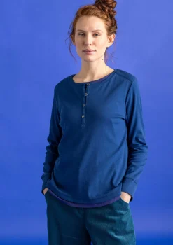 Best Sale Gudrun Sjödén Knopfleistenshirt aus Bio-Baumwollripp rost