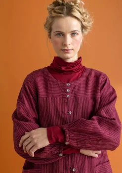 Best Sale Gudrun Sjödén Künstlerbluse „Asta“ aus Leinengewebe indigo-gestreift
