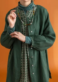Best Sale Gudrun Sjödén Künstlerbluse „Asta“ aus Leinengewebe indigo-gestreift