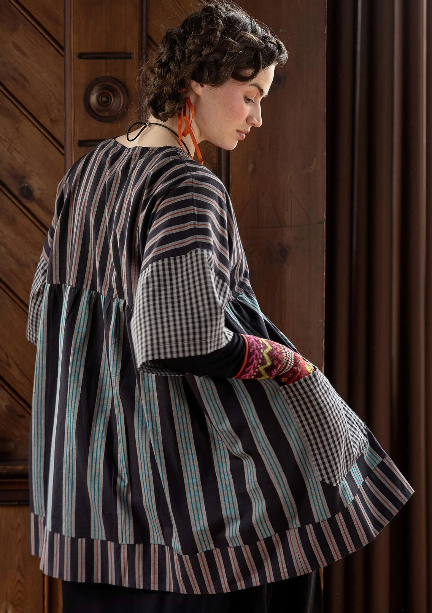 Best Sale Gudrun Sjödén Künstlerbluse „Sofia“ aus Bio-Baumwolle krapprot