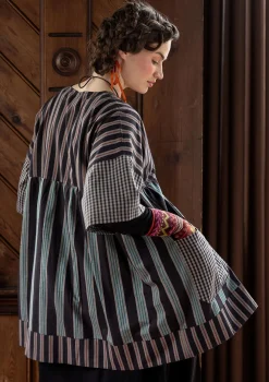 Fashion Gudrun Sjödén Künstlerbluse „Sofia“ aus Bio-Baumwolle schwarz