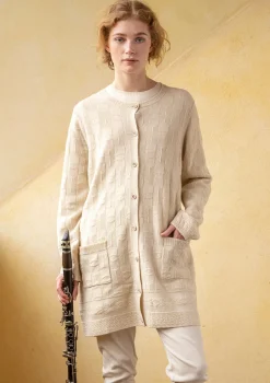 Shop Gudrun Sjödén Langstrickjacke „Capella“ aus Lammwolle aschrosa-melange