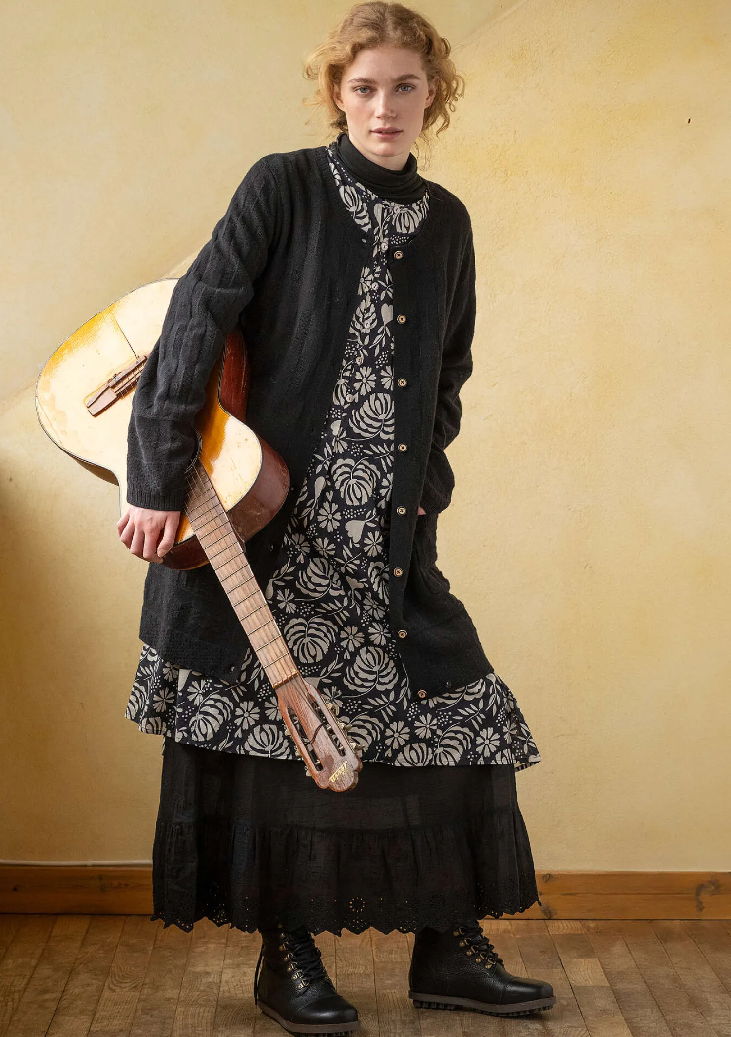 Cheap Gudrun Sjödén Langstrickjacke „Capella“ aus Lammwolle indigo