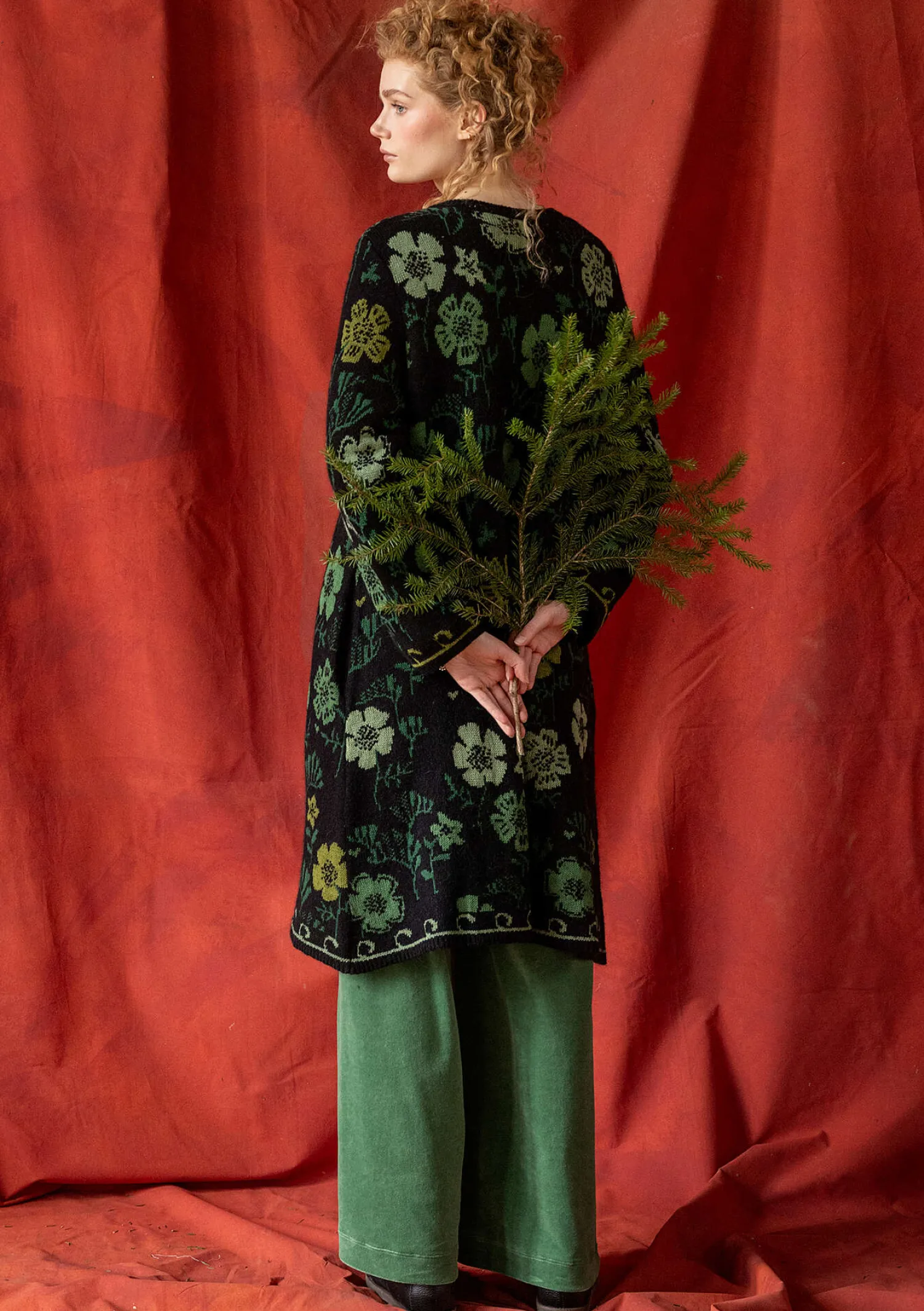 Clearance Gudrun Sjödén Langstrickjacke „Gnistra“ aus Bio- und Recycling-Baumwolle/Alpakawollgemisch schwarz