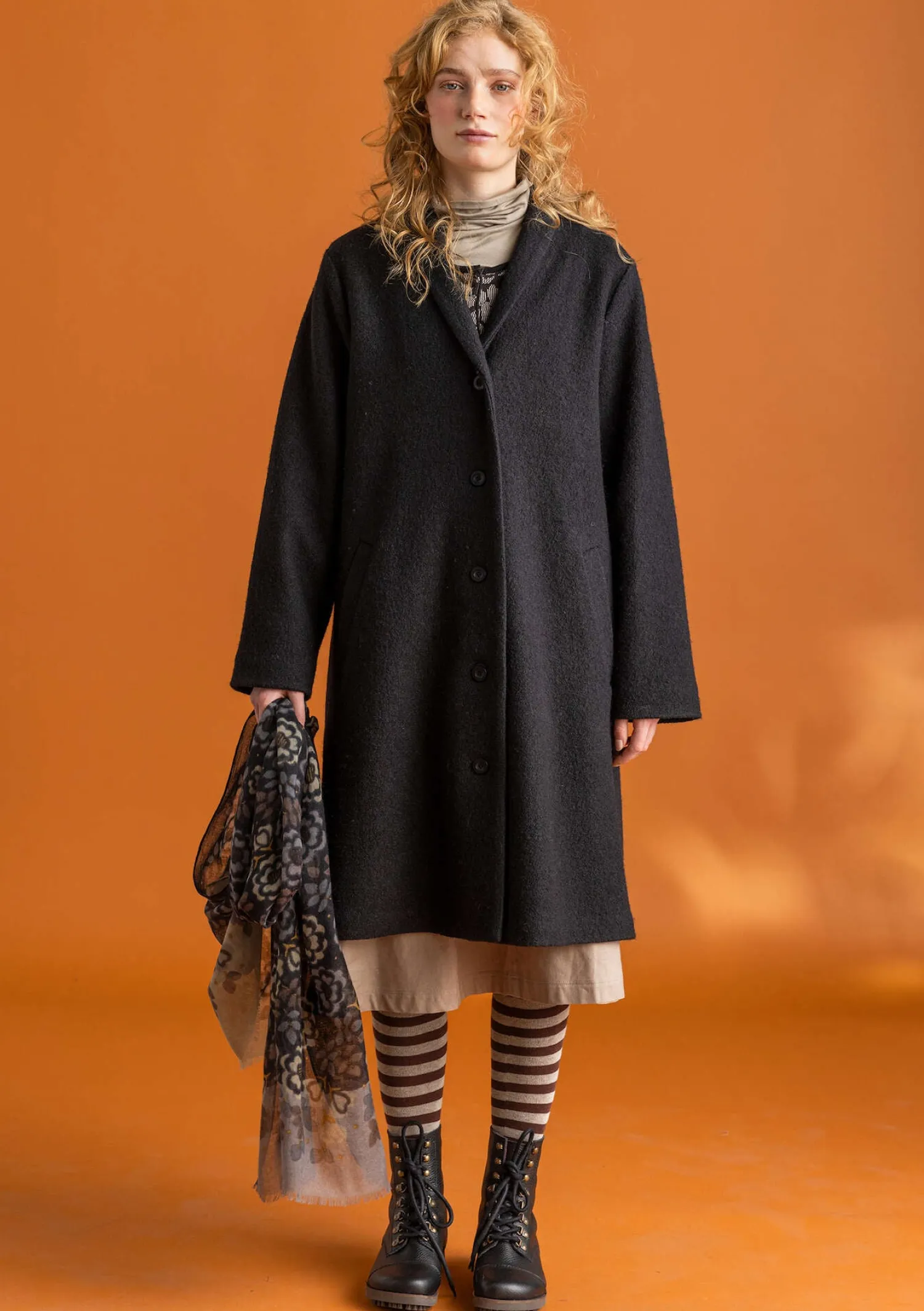 Hot Gudrun Sjödén Mantel aus Wollgemisch schwarz