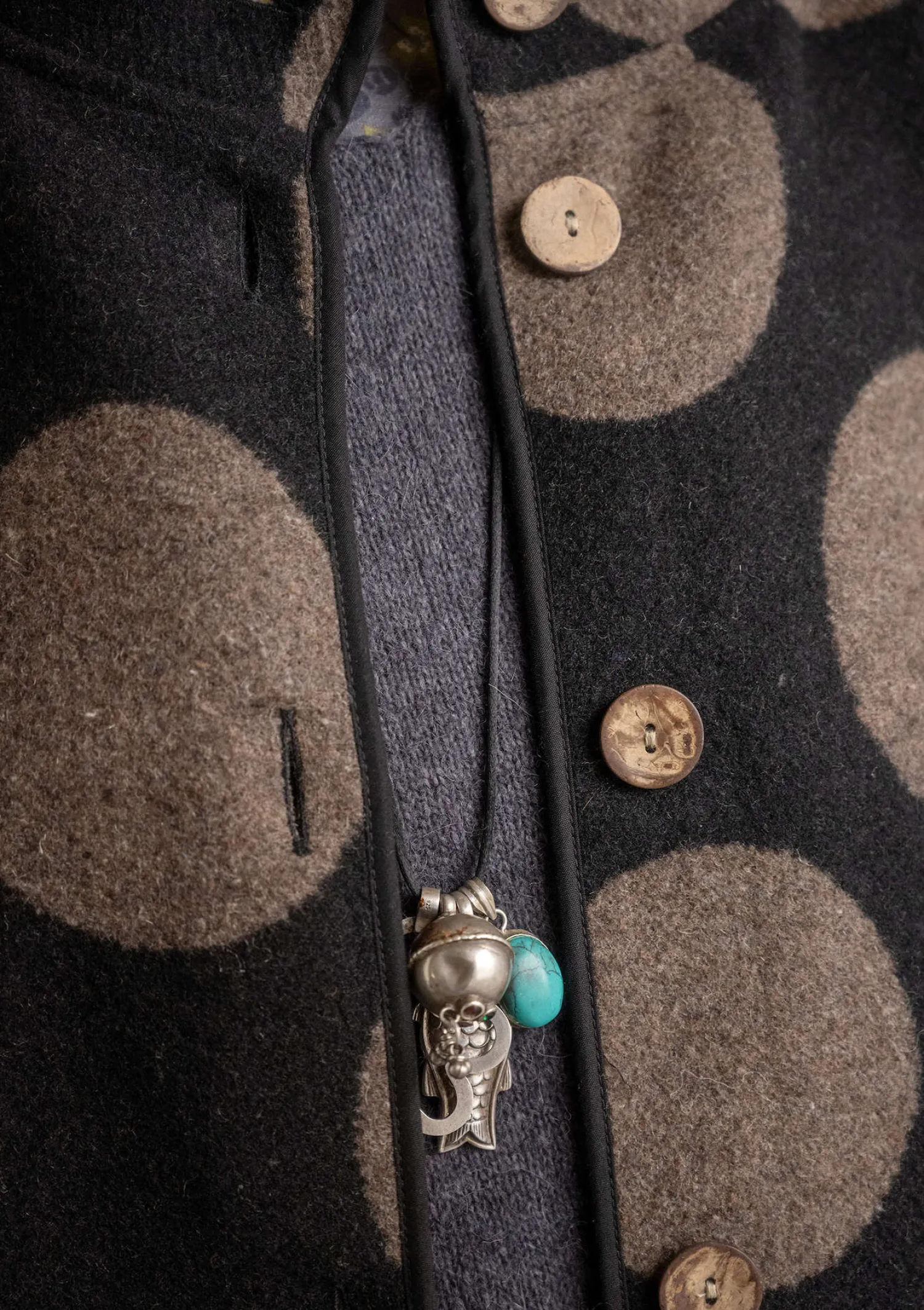 Shop Gudrun Sjödén Mantel „Stone“ aus Wollmischgewebe schwarz