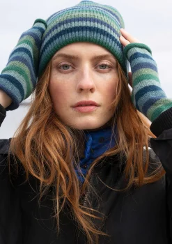 Discount Gudrun Sjödén Mütze aus Recycling-Wolle/Lammwolle tomate-gestreift