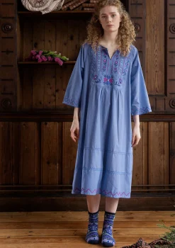 Discount Gudrun Sjödén Nachthemd „Twinkle“ aus Bio-Baumwolle meeresblau