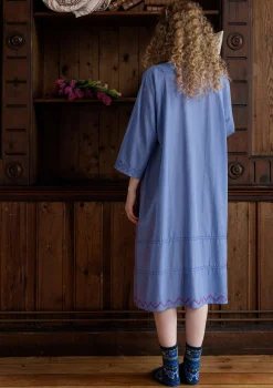 Discount Gudrun Sjödén Nachthemd „Twinkle“ aus Bio-Baumwolle meeresblau