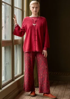 Cheap Gudrun Sjödén Pointelle-Strickjacke „Blomstra“ aus Bio-Wolle moosbeere