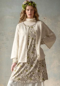 Store Gudrun Sjödén Pointelle-Strickjacke „Blomstra“ aus Bio-Wolle schwarz