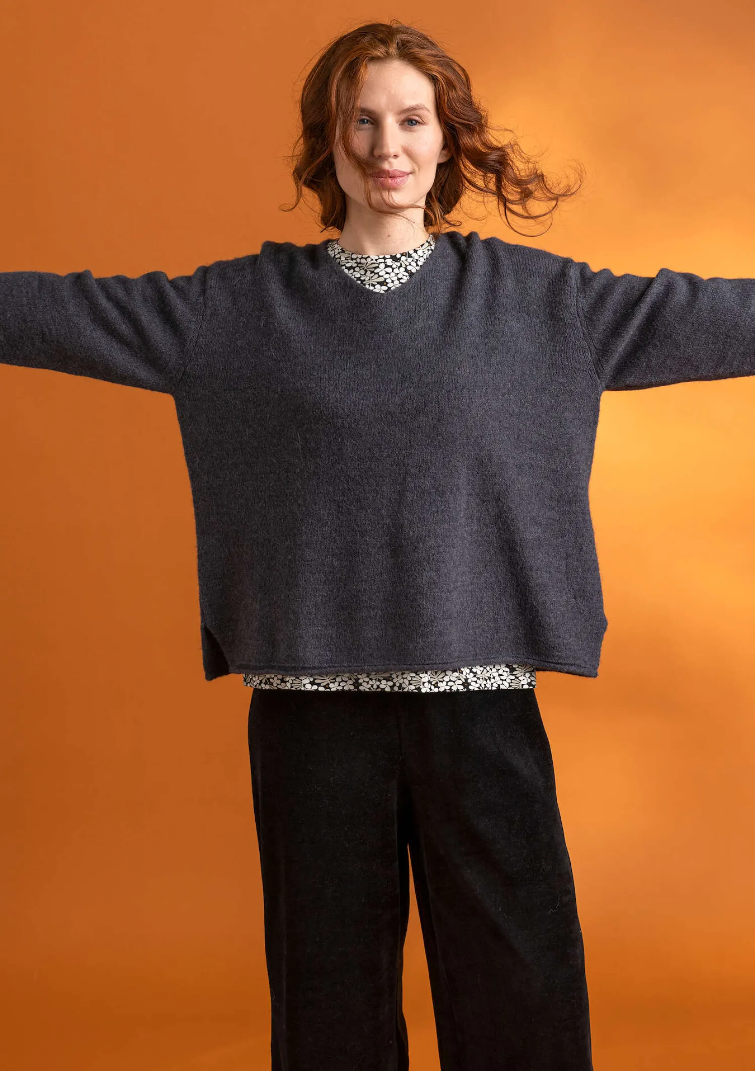 Shop Gudrun Sjödén Pullover aus Alpakagemisch dunkelpetrol-melange