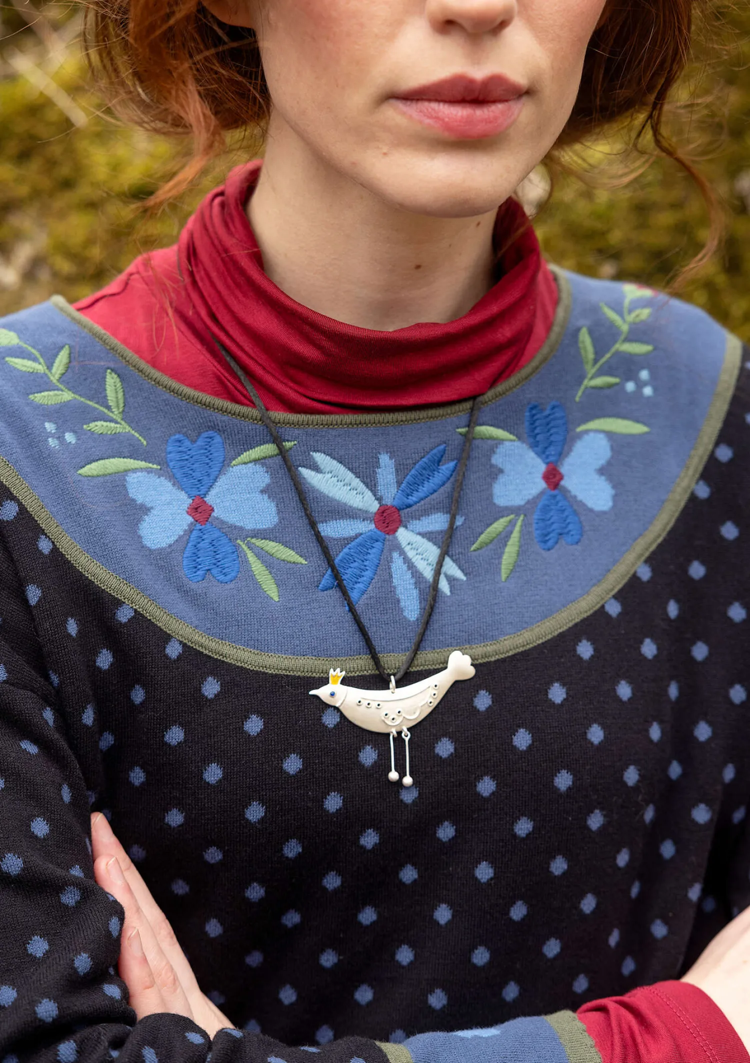 Clearance Gudrun Sjödén Pullover „Maria“ aus Bio-/Recycling-Baumwolle pinie