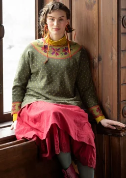 Best Gudrun Sjödén Pullover „Maria“ aus Bio-/Recycling-Baumwolle pinie