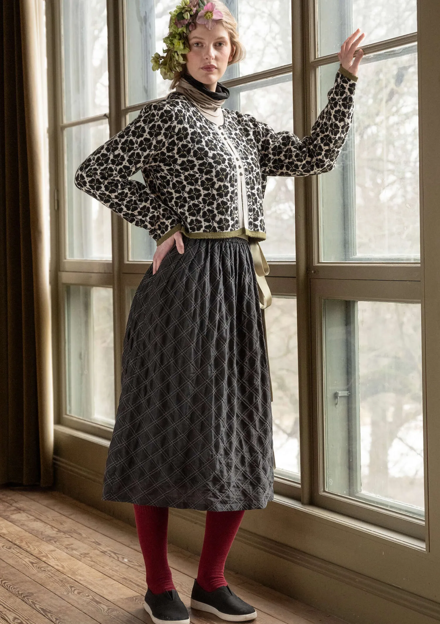 Discount Gudrun Sjödén Rock „Helga“ aus Bio-Baumwollgewebe dunkelpetrol