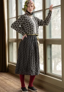 Outlet Gudrun Sjödén Rock „Helga“ aus Bio-Baumwollgewebe dunkelaschgrau