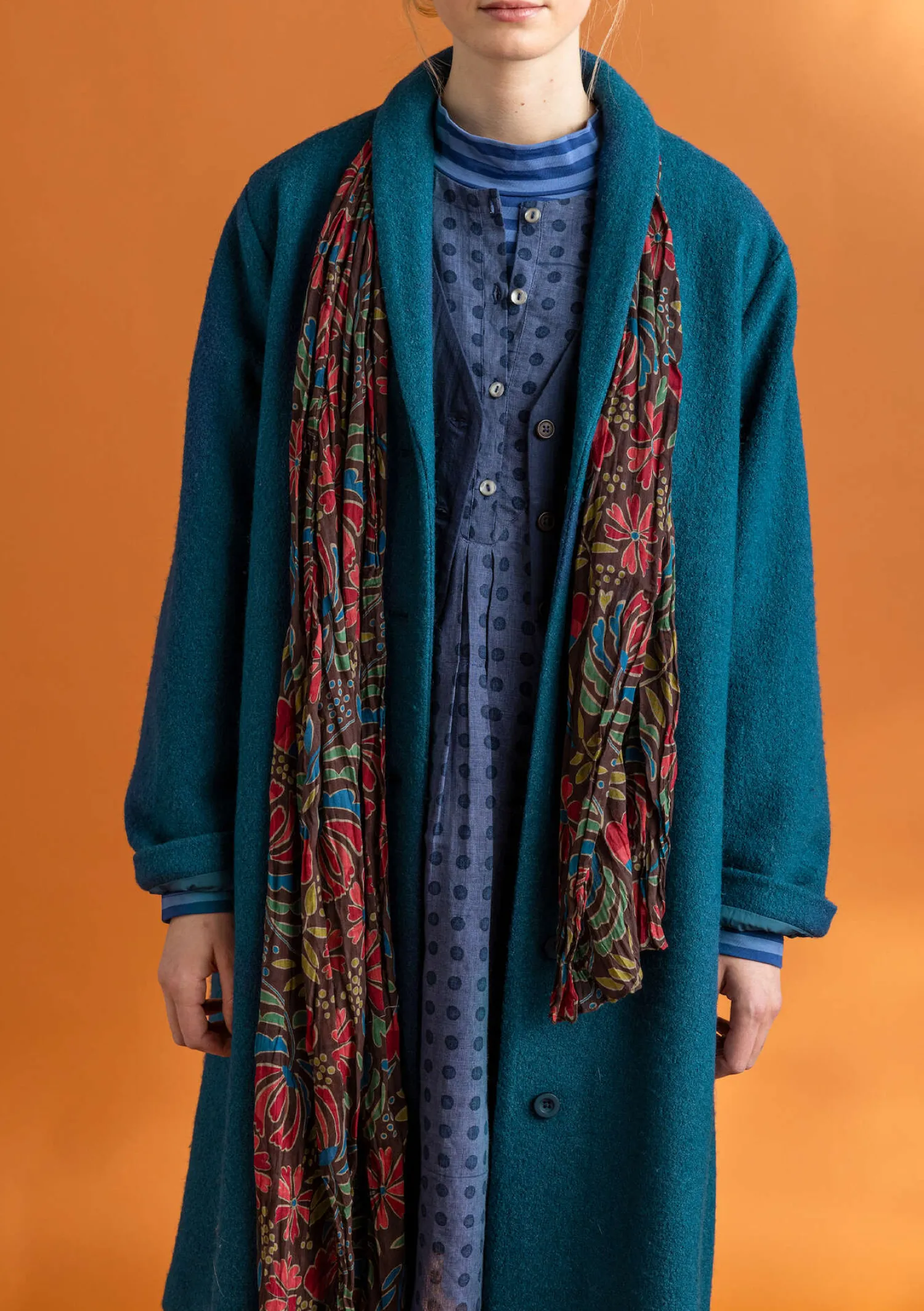 Clearance Gudrun Sjödén Schal „Hedda“ aus Bio-Baumwolle granatapfel-cerise