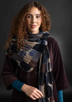 Fashion Gudrun Sjödén Schal „Hedda“ aus Bio-Baumwolle indigoblau