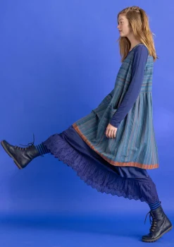 Fashion Gudrun Sjödén Schürzenkleid „Ava“ aus Bio-Baumwollgewebe leinenblau