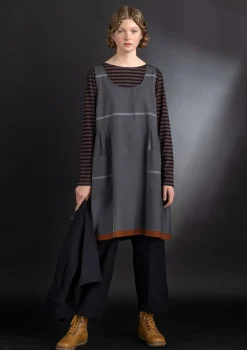 Cheap Gudrun Sjödén Schürzenkleid „Ava“ aus Bio-Baumwollgewebe leinenblau