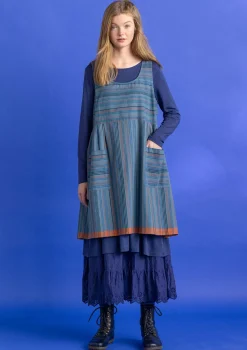 Store Gudrun Sjödén Schürzenkleid „Ava“ aus Bio-Baumwollgewebe leinenblau