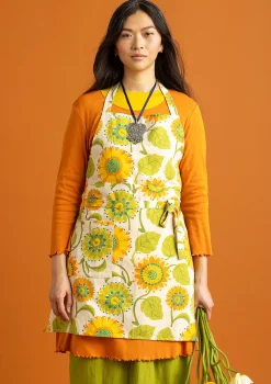 Discount Gudrun Sjödén Schürze „Sunflower“ aus Bio-Baumwolle/Leinen hellsand