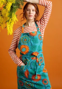 Discount Gudrun Sjödén Schürze „Sunflower“ aus Bio-Baumwolle/Leinen hellsand