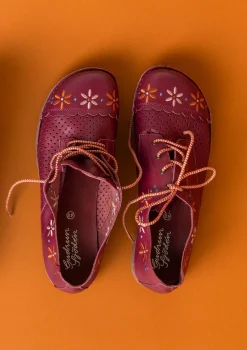 New Gudrun Sjödén Schuhe „Freja“ aus Nappaleder maulbeere