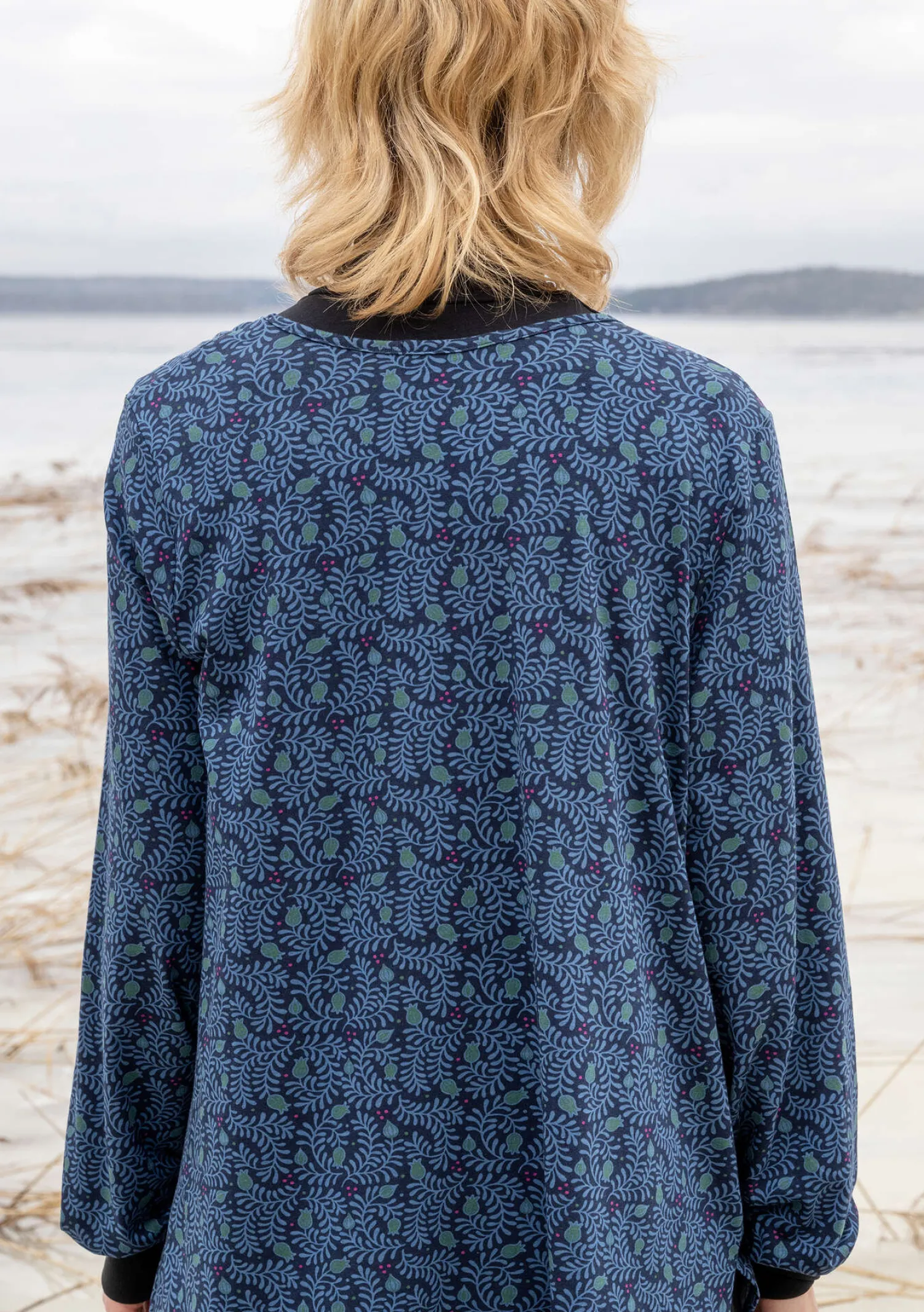 Clearance Gudrun Sjödén Shirt „Aurora“ aus Bio-Baumwolle/Modal/Elasthan dunkelaubergine