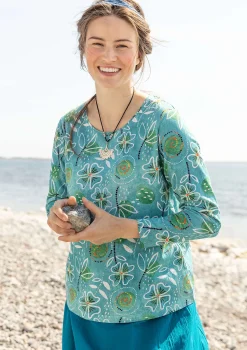 Discount Gudrun Sjödén Shirt „Bhumika“ aus Bio-Baumwolle/Modal blauhäher