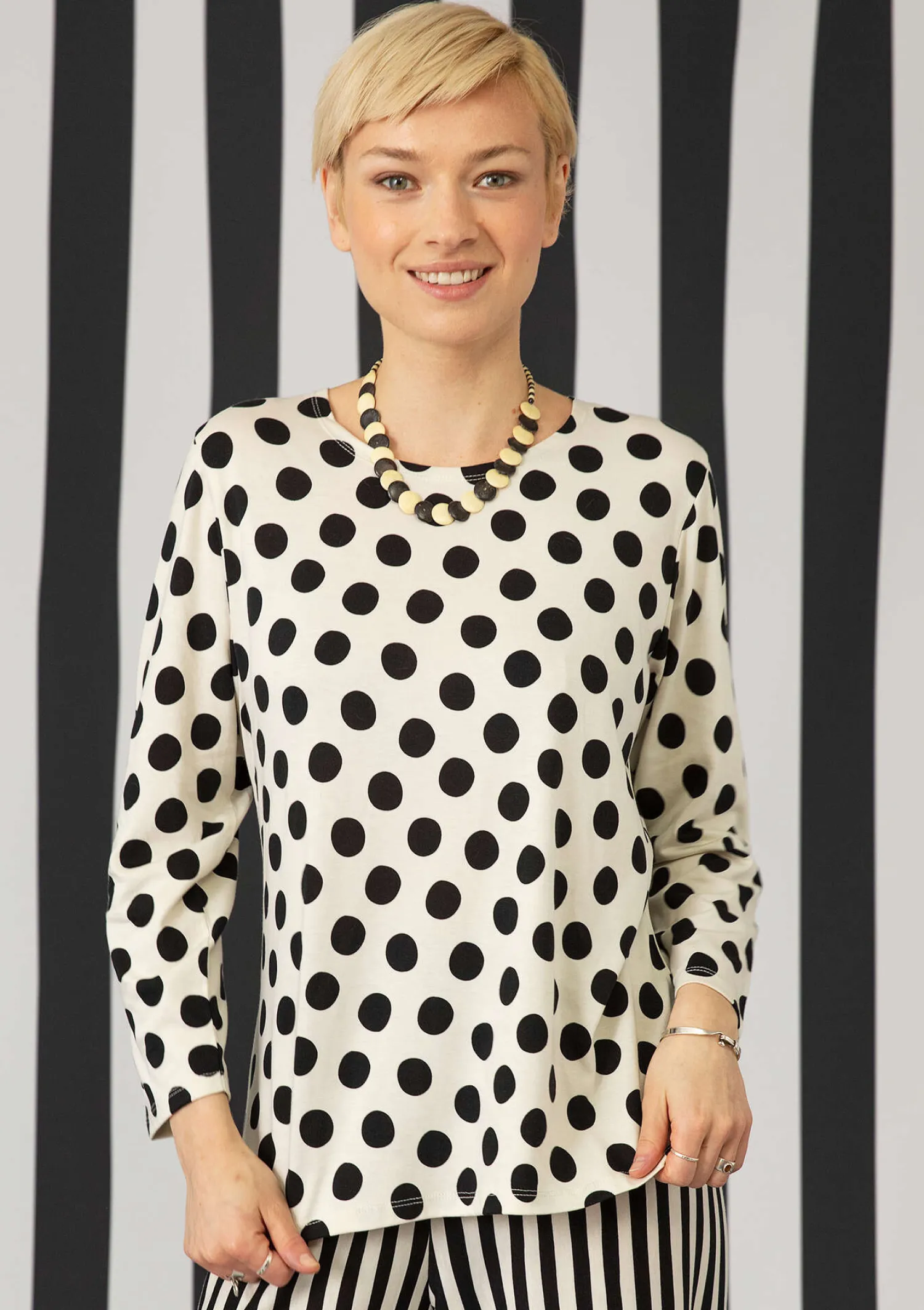 Discount Gudrun Sjödén Shirt „Mika“ aus Bio-Baumwolle/Modal alpenveilchen/sonnengelb