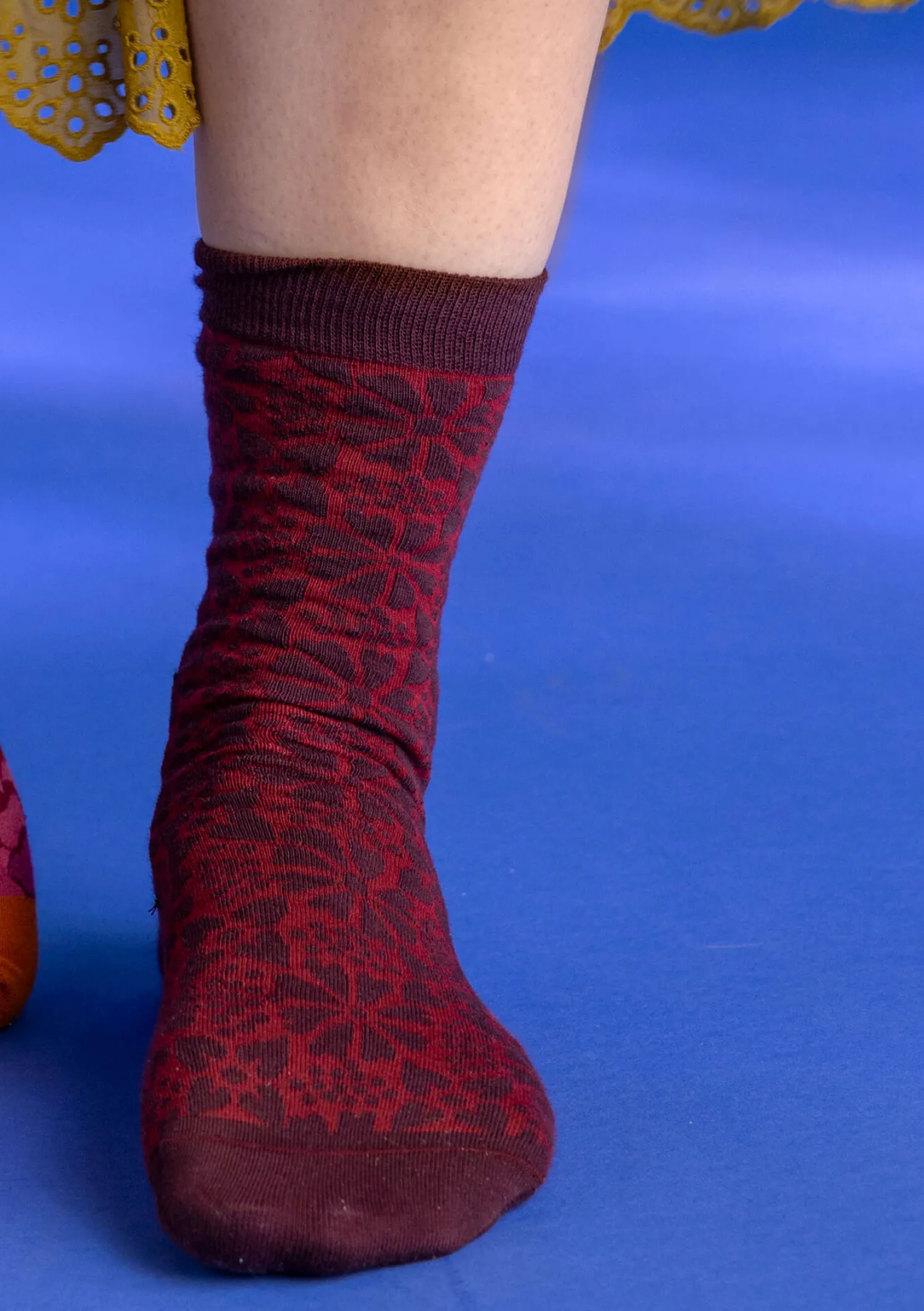Discount Gudrun Sjödén Socken „Freja“ aus Bio-Baumwolle aubergine