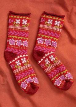 Best Gudrun Sjödén Socken „Twinkle“ aus Wollfrottee tomate